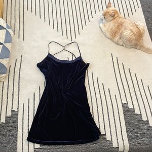 California Dynasty Spaghetti Strap Velvet Mini Dress